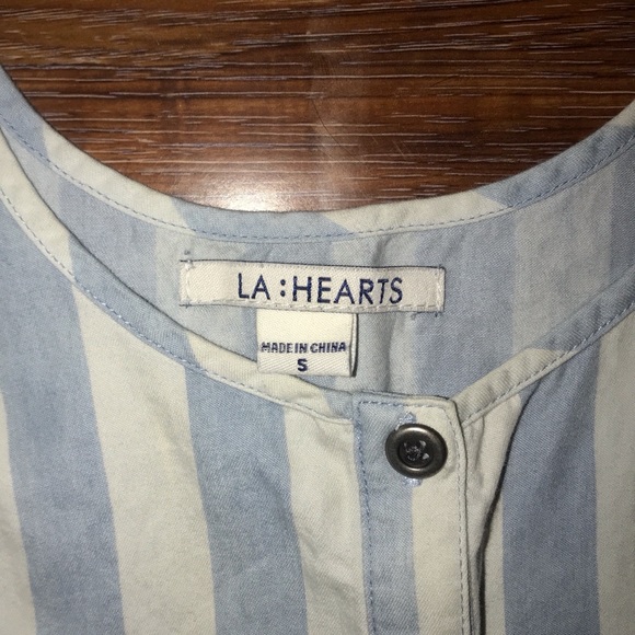 LA HEARTS (PACSUN) Tie Front Striped Tank Top - Picture 3 of 3